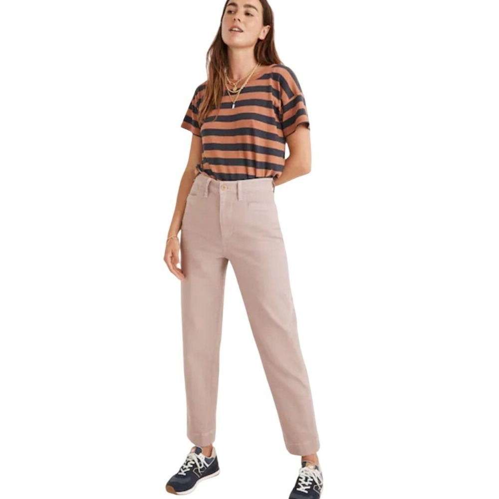 Madewell High Rise Tapered Pants Dusty Rose Mauve Pink‎ 27 x 25.5 NWOT $88